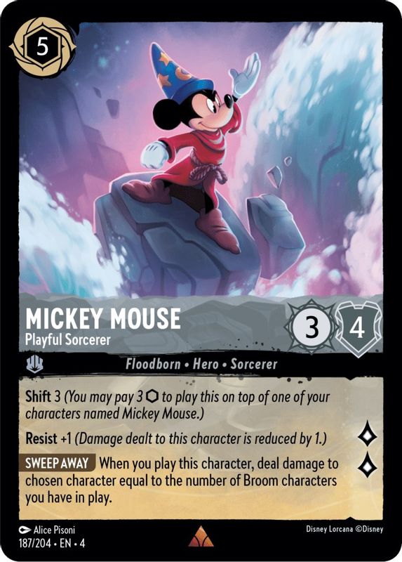 Mickey Mouse - Playful Sorcerer - 187/204 - Rare