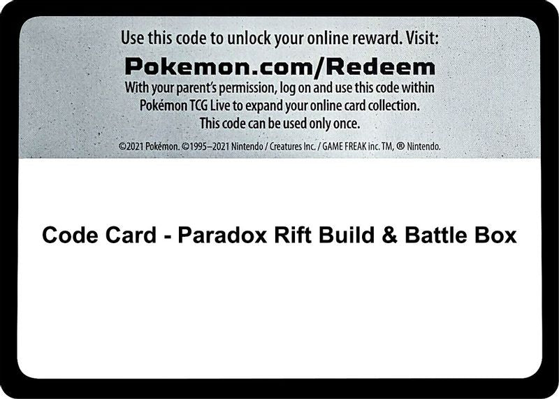 Code Card - Paradox Rift Build & Battle Box - Code Card