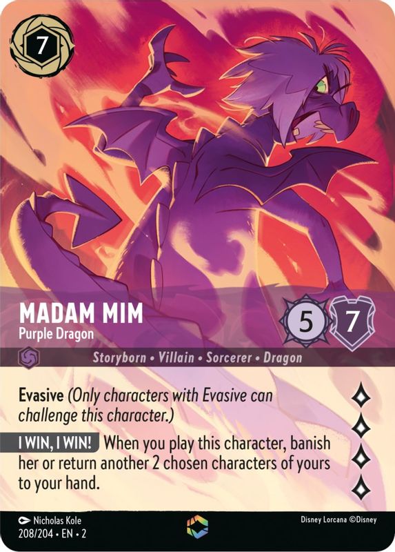 Madam Mim - Purple Dragon (Alternate Art) - 208/204 - Enchanted