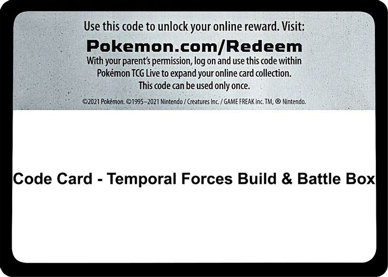 Code Card - Temporal Forces Build & Battle Box - Code Card