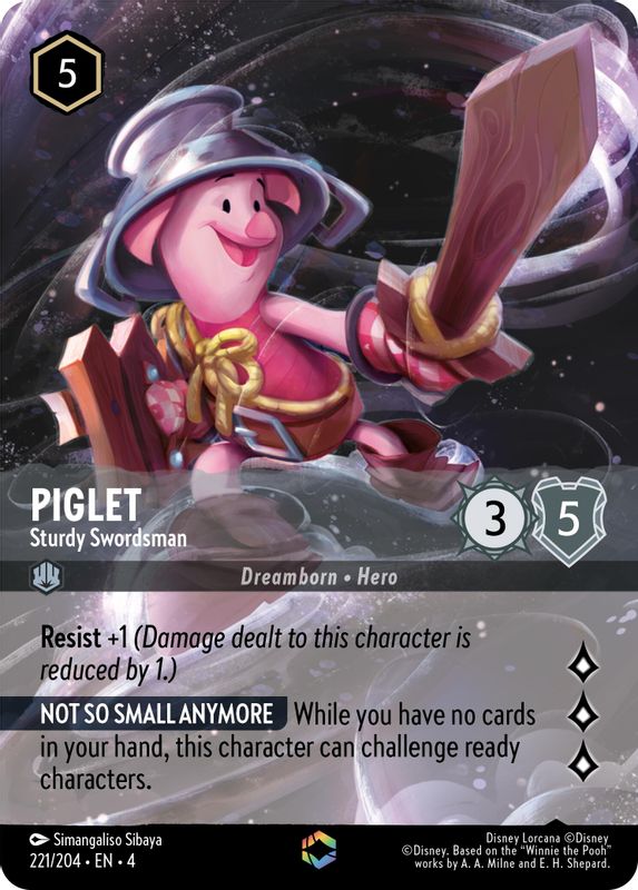 Piglet - Sturdy Swordsman (Enchanted) - 221/204 - Enchanted