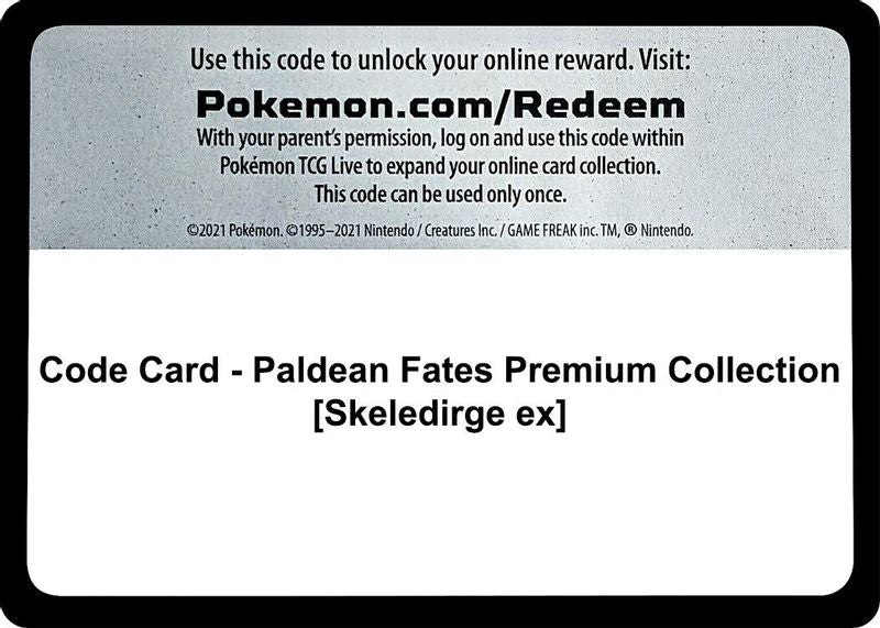 Code Card - Paldean Fates Premium Collection [Skeledirge ex] - Code Card