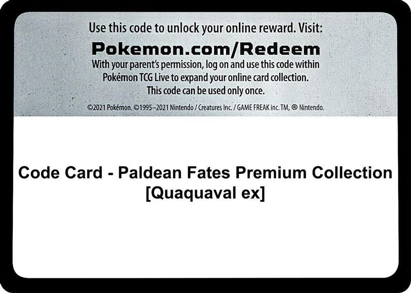 Code Card - Paldean Fates Premium Collection [Quaquaval ex] - Code Card