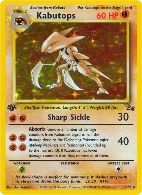 Kabutops (9) - 09/62 - Holo Rare