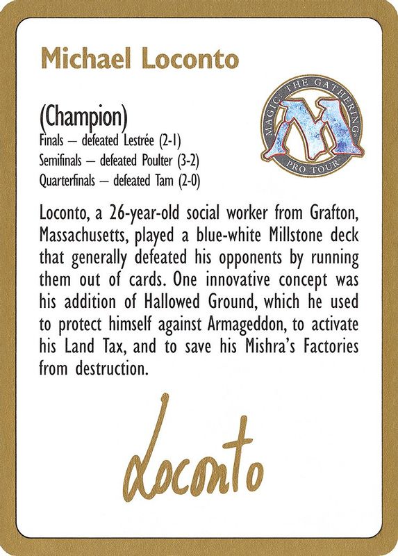 1996 Michael Loconto Biography Card - Special