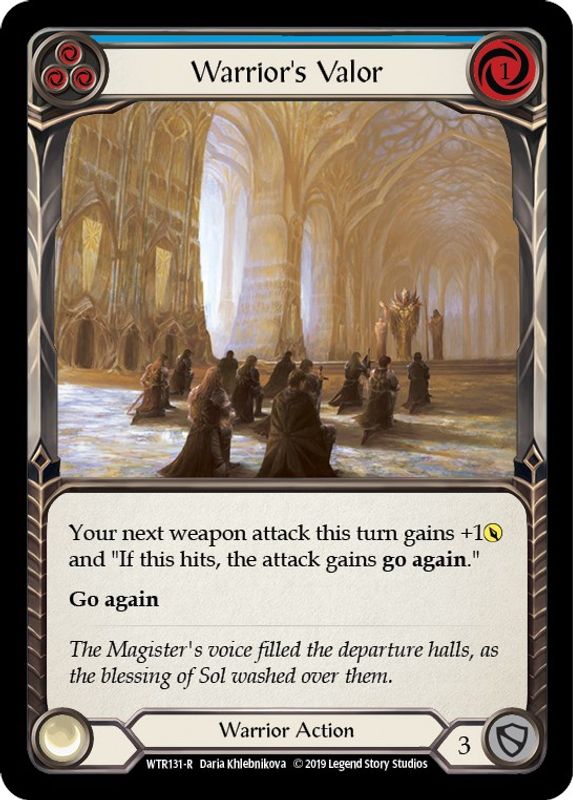 Warrior's Valor (Blue) - WTR131 - Rare