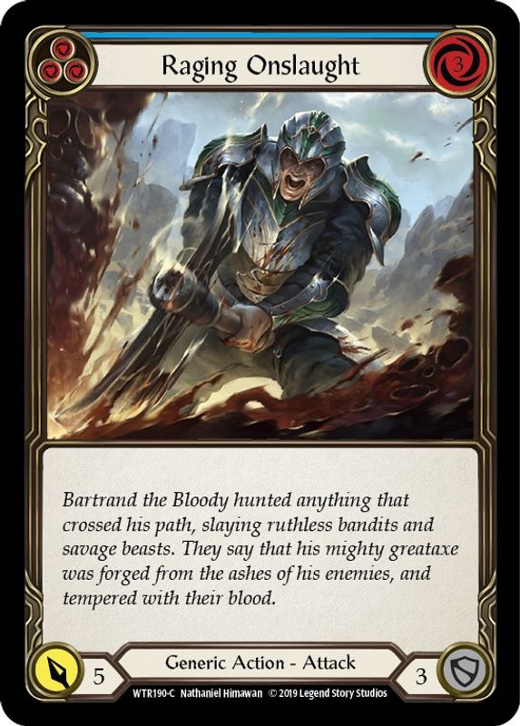 Raging Onslaught (Blue) - WTR190 - Common