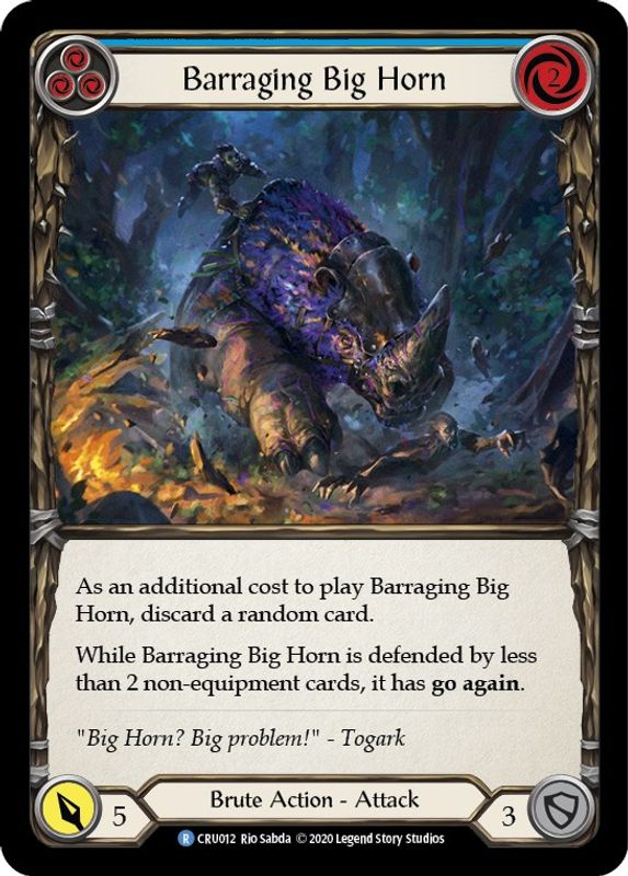 Barraging Big Horn (Blue) - CRU012 - Rare