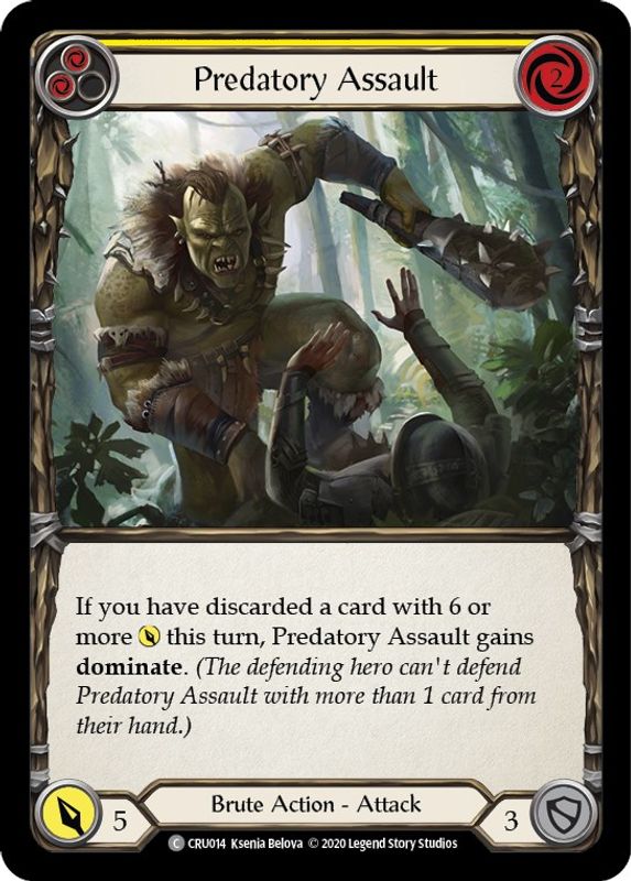 Predatory Assault (Yellow) - CRU014 - Common