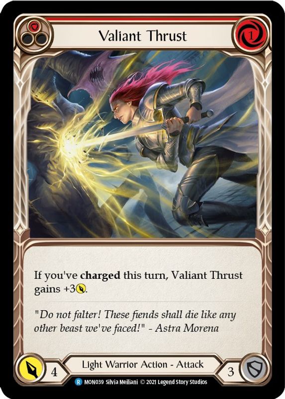 Valiant Thrust (Red) - MON039 - Rare