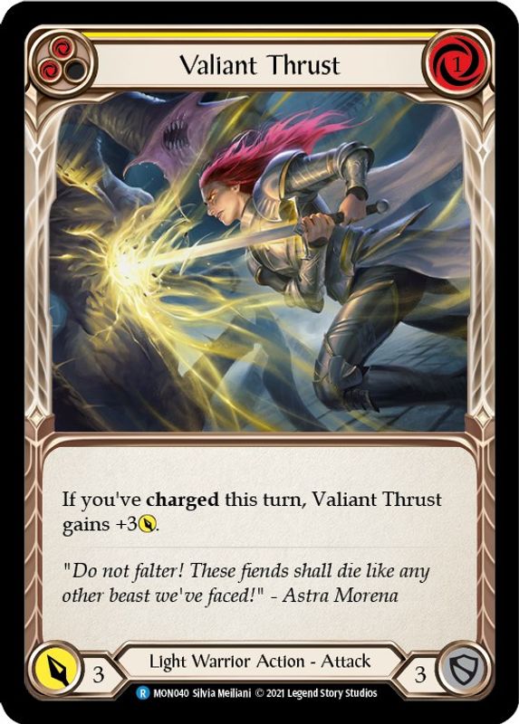 Valiant Thrust (Yellow) - MON040 - Rare