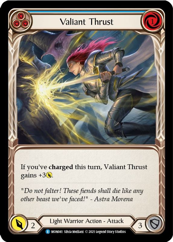 Valiant Thrust (Blue) - MON041 - Rare