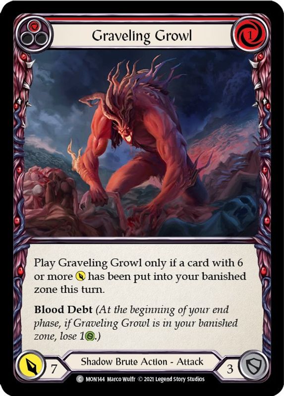 Graveling Growl (Red) - MON144 - Common