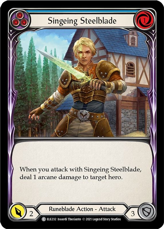 Singeing Steelblade (Blue) - ELE232 - Common