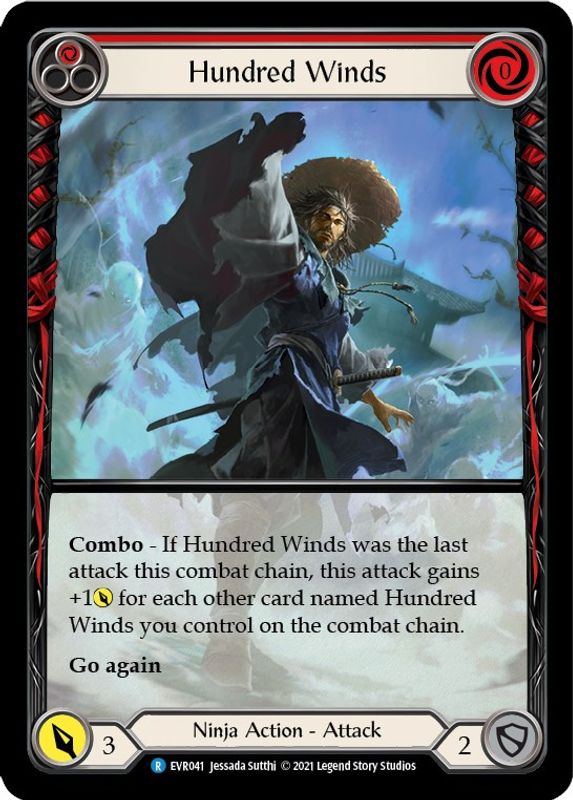Hundred Winds (Red) (Extended Art) - EVR041 - Rare