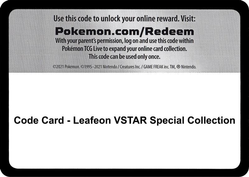 Code Card - Leafeon VSTAR Special Collection - Code Card