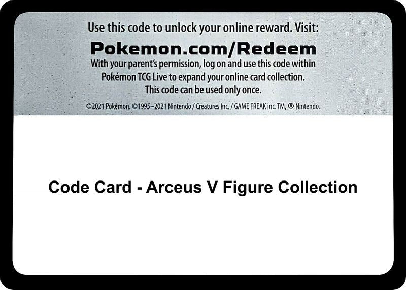 Code Card - Arceus V Figure Collection - Code Card