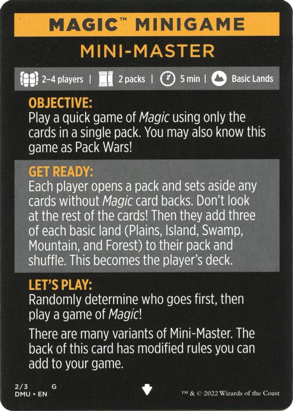Magic Minigame: Mini-Master - 2 - Special