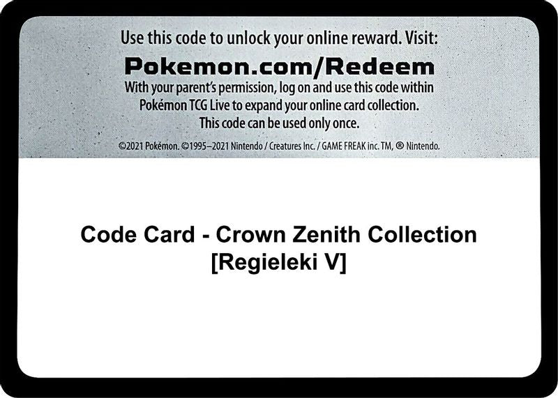 Code Card -  Crown Zenith Collection [Regieleki V] - Code Card