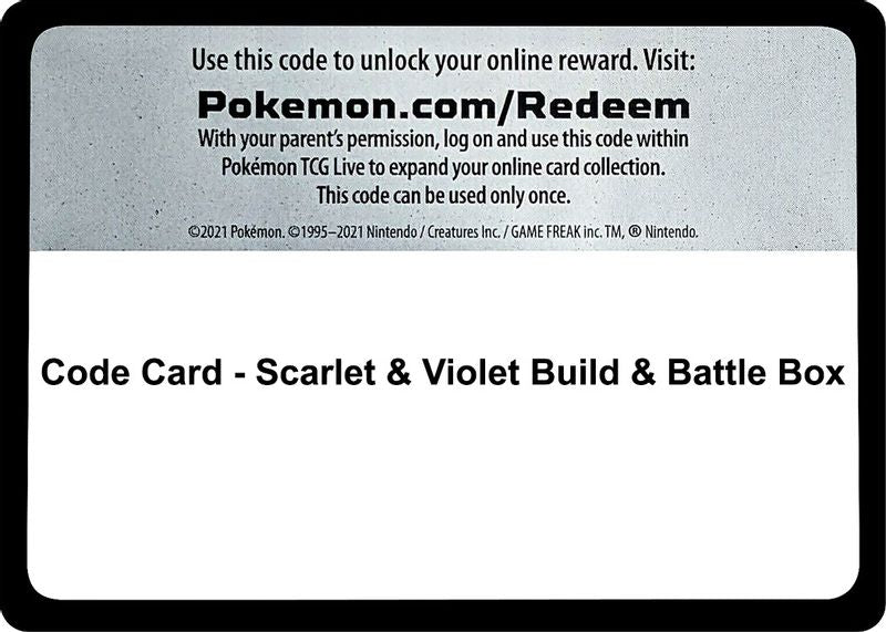 Code Card - Scarlet & Violet Build & Battle Box - Code Card