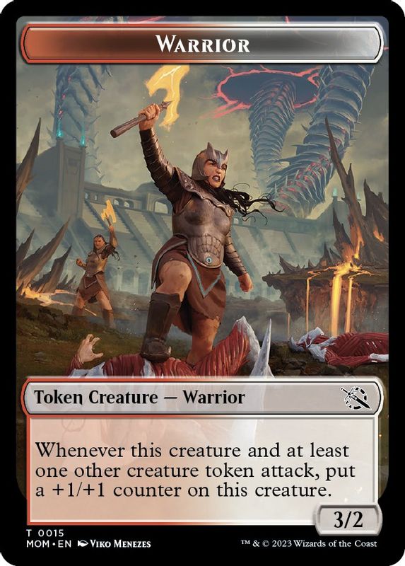 Warrior // Dinosaur Double-Sided Token - 15 // 7 - Token