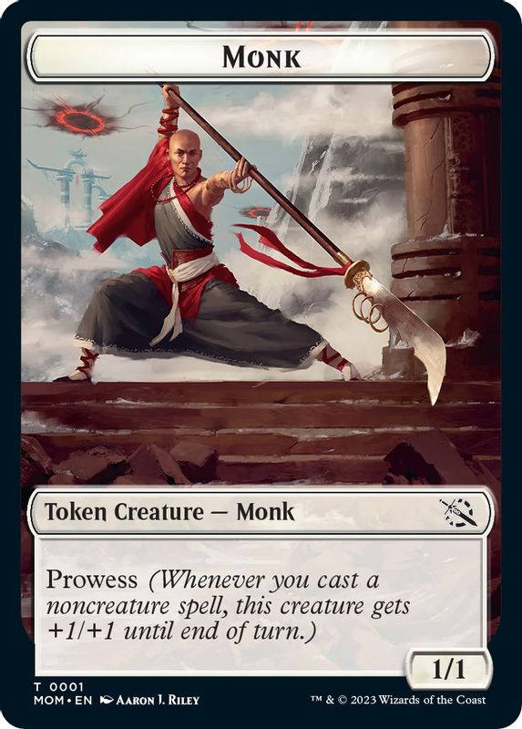 Monk // Phyrexian Saproling Double-Sided Token - 1 // 8 - Token