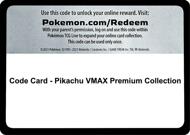 Code Card - Pikachu VMAX Premium Collection - Code Card