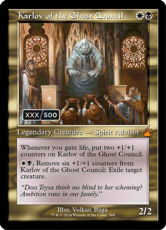 Karlov of the Ghost Council (Retro Frame) (Serial Numbered) - 369 - Mythic