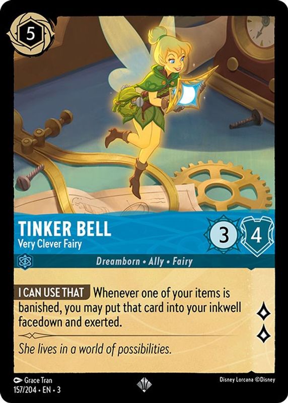 Tinker Bell - Very Clever Fairy - 157/204 - Super Rare