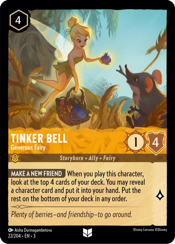 Tinker Bell - Generous Fairy - 22/204 - Uncommon