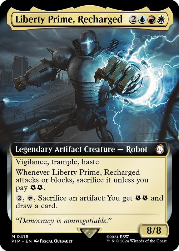 Liberty Prime, Recharged (Extended Art) - 416 - Mythic