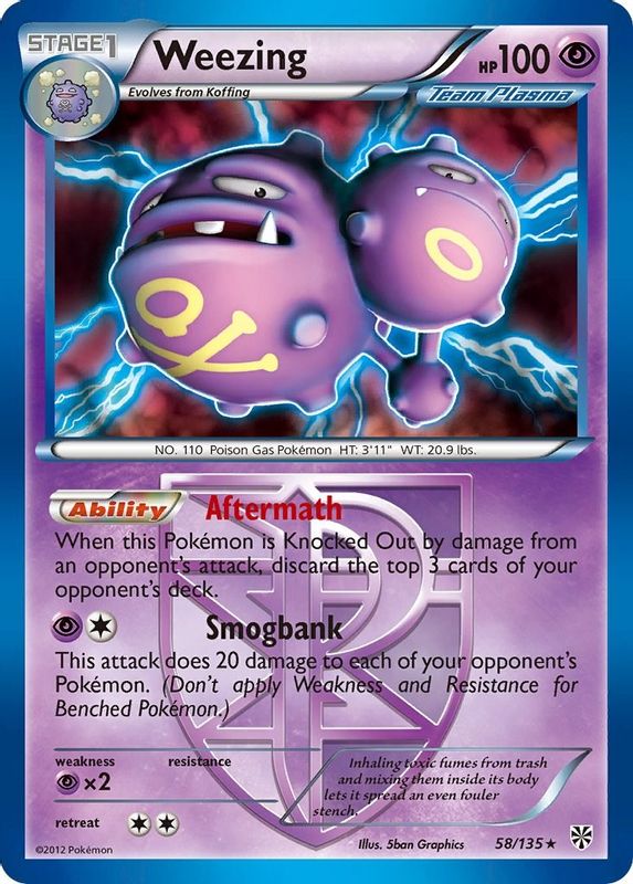 Weezing (Team Plasma) - 58/135 - Holo Rare