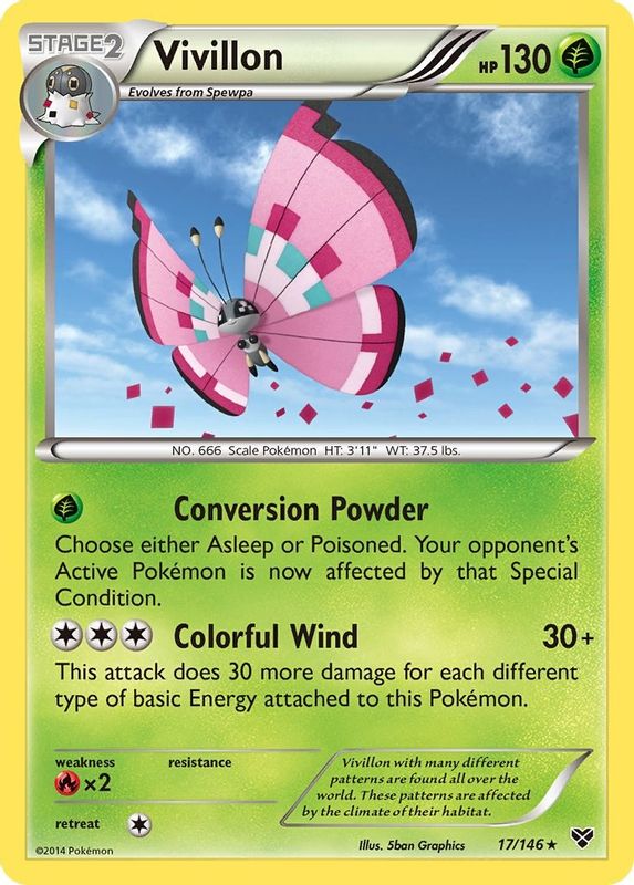 Vivillon (Meadow [Pink]) - 17/146 - Holo Rare