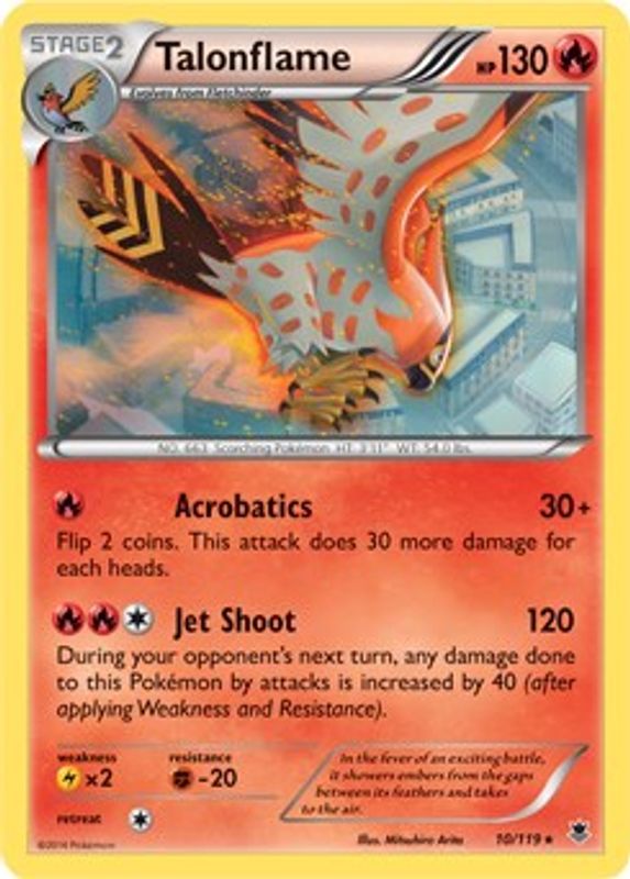 Talonflame - 10/119 (XY Phantom Forces) - 010/119 - Holo Rare