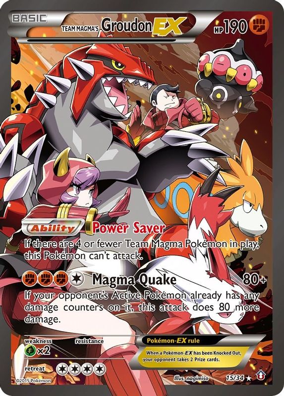 Team Magma's Groudon EX - 15/34 - Ultra Rare